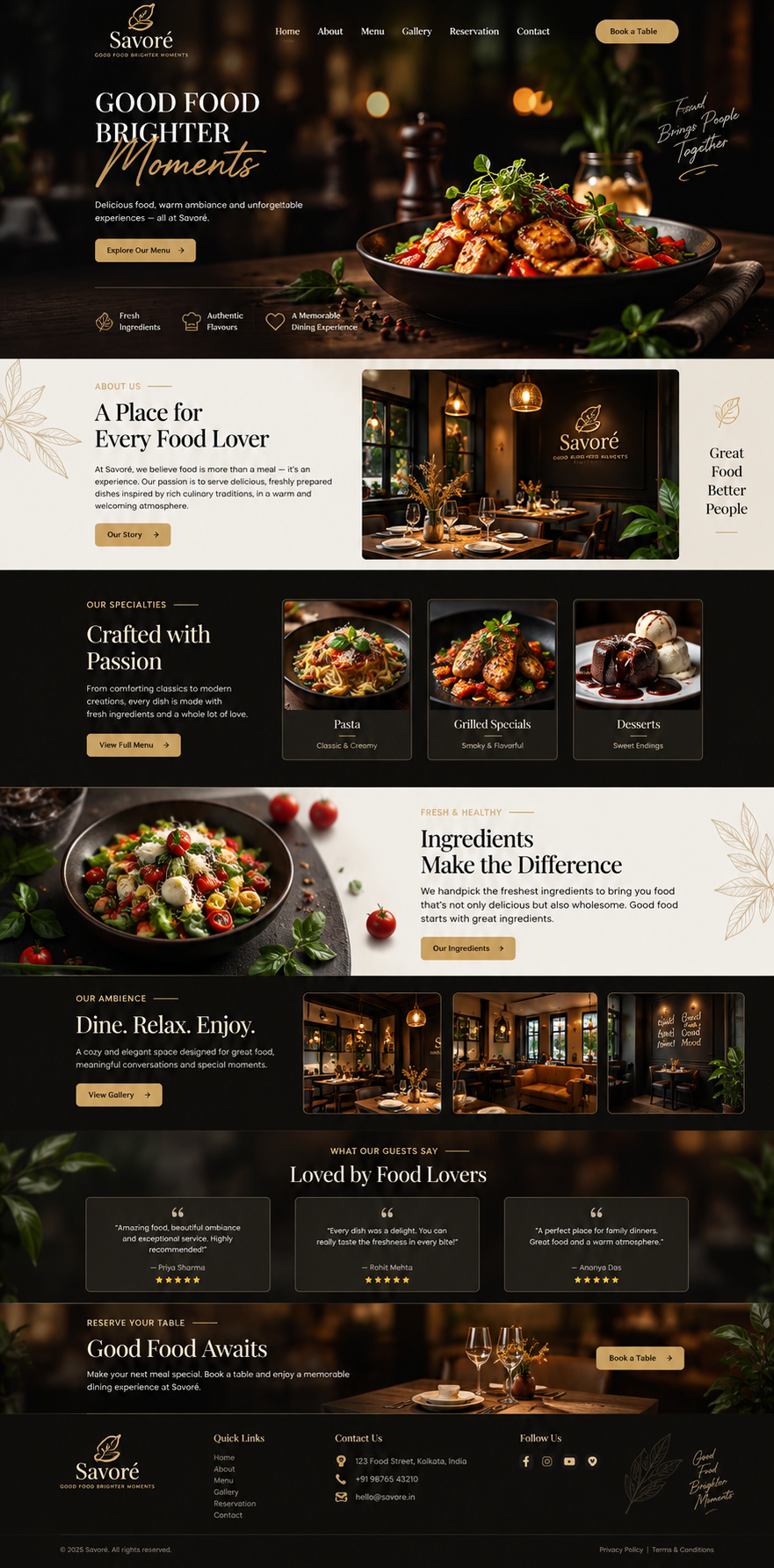 Restaurant website design example 05