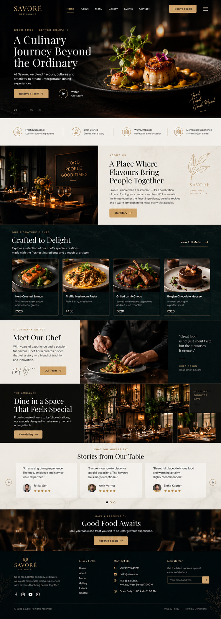 Restaurant website design example 07