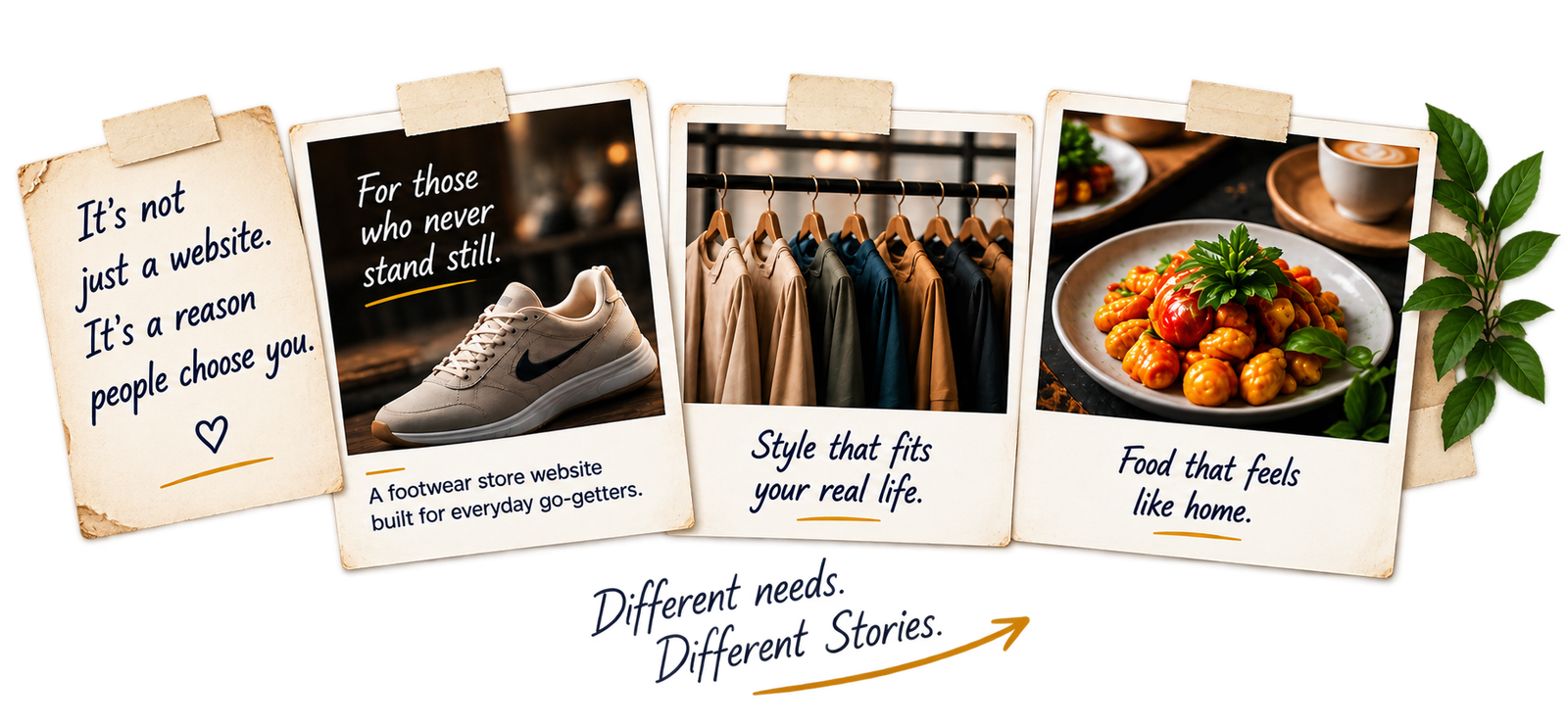 TYXOM website design examples for different businesses