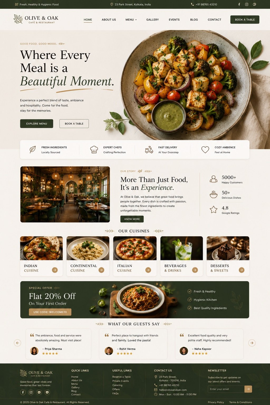 Restaurant website design example 06