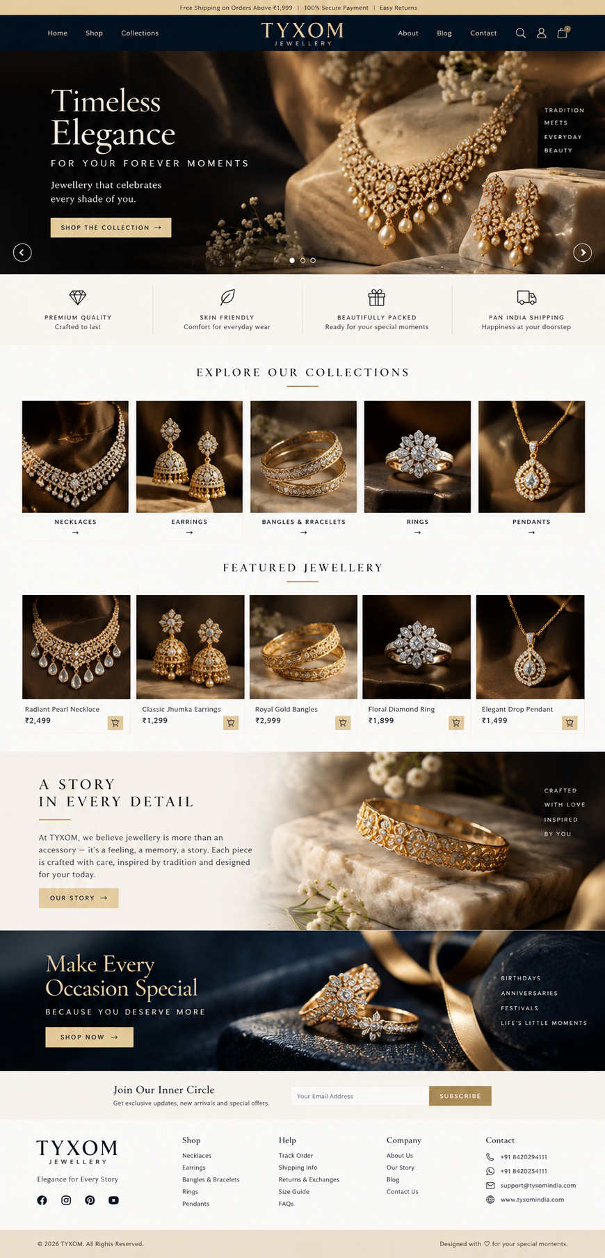 Jewellery website design example 04