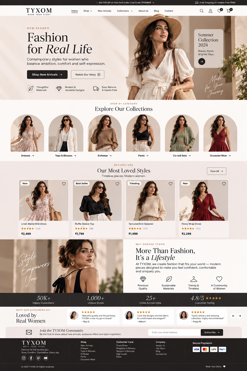 Fashion website design example 02