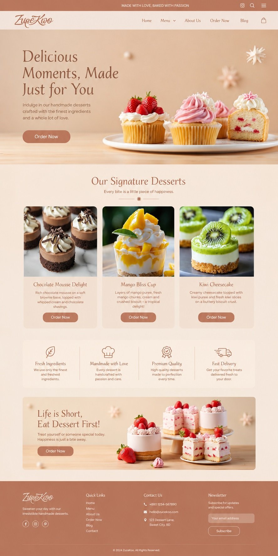 Bakery website design example 03