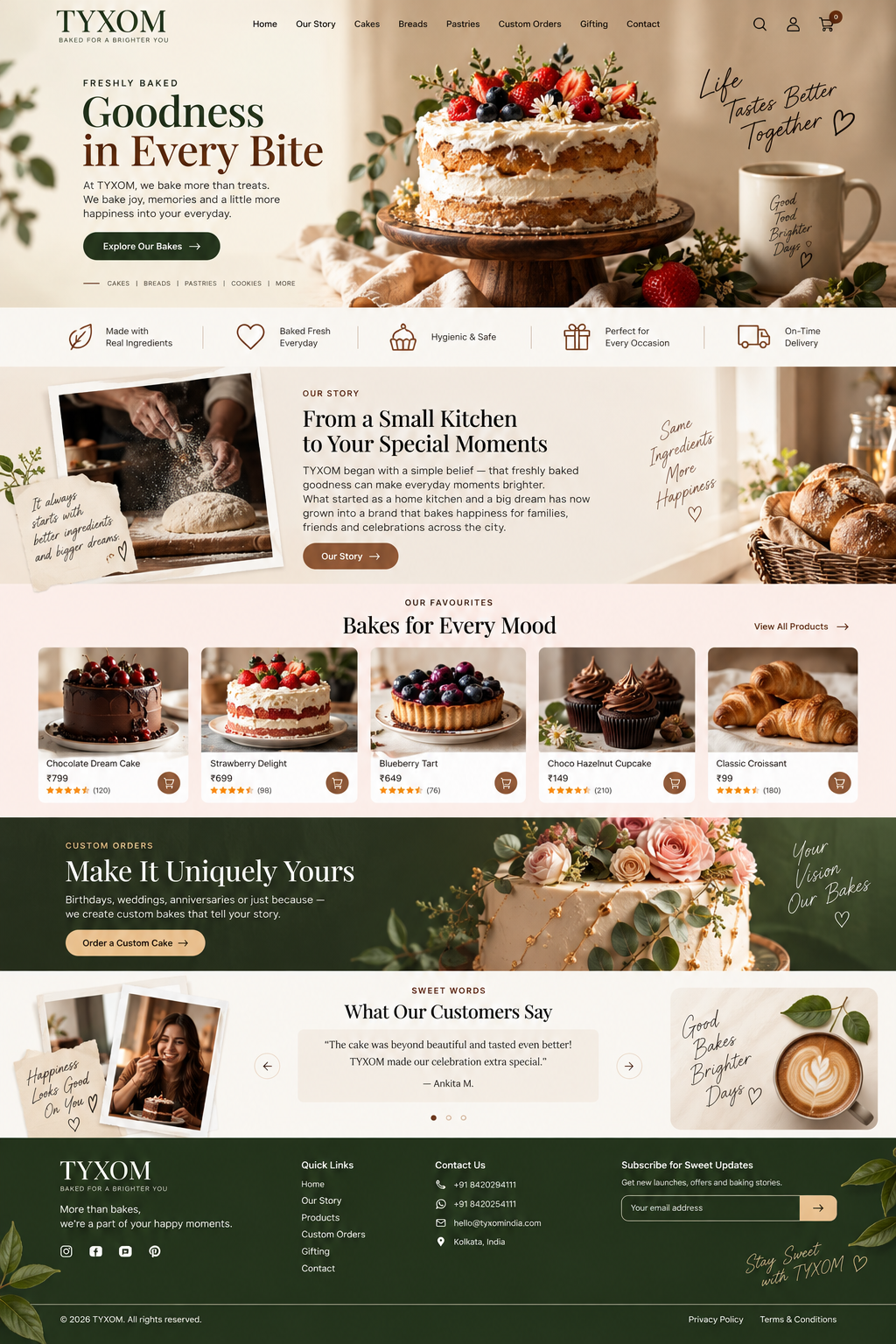 Bakery website design example 02