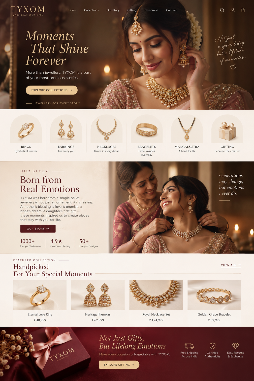 Jewellery website design example 03