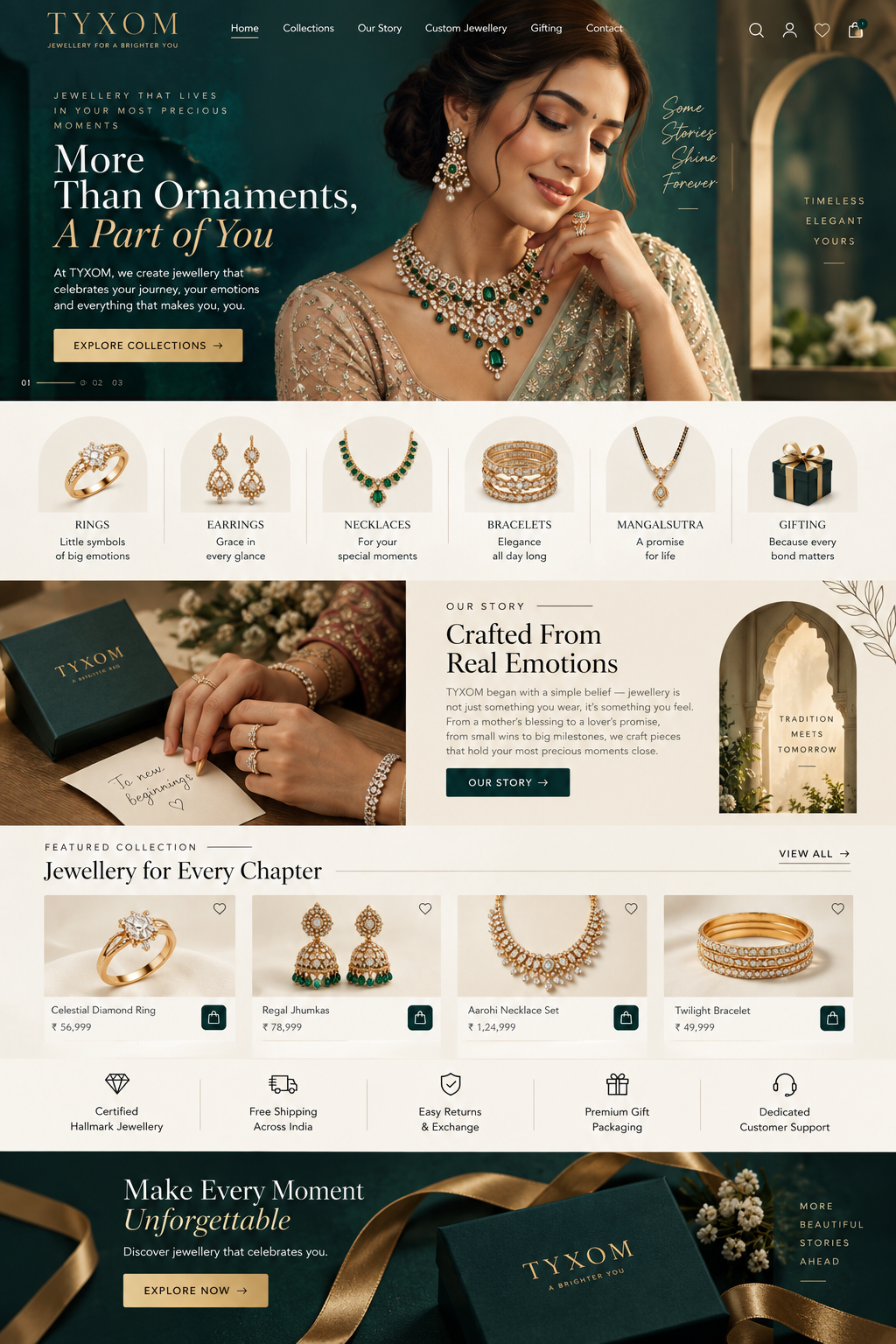 Jewellery website design example 01