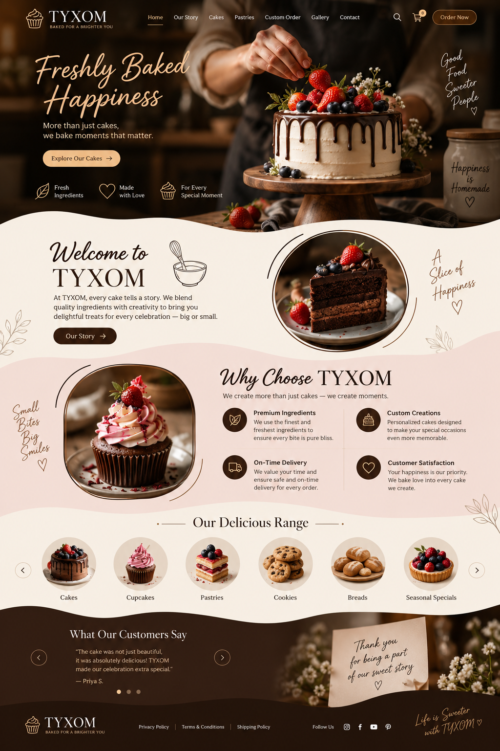 Bakery website design example 01